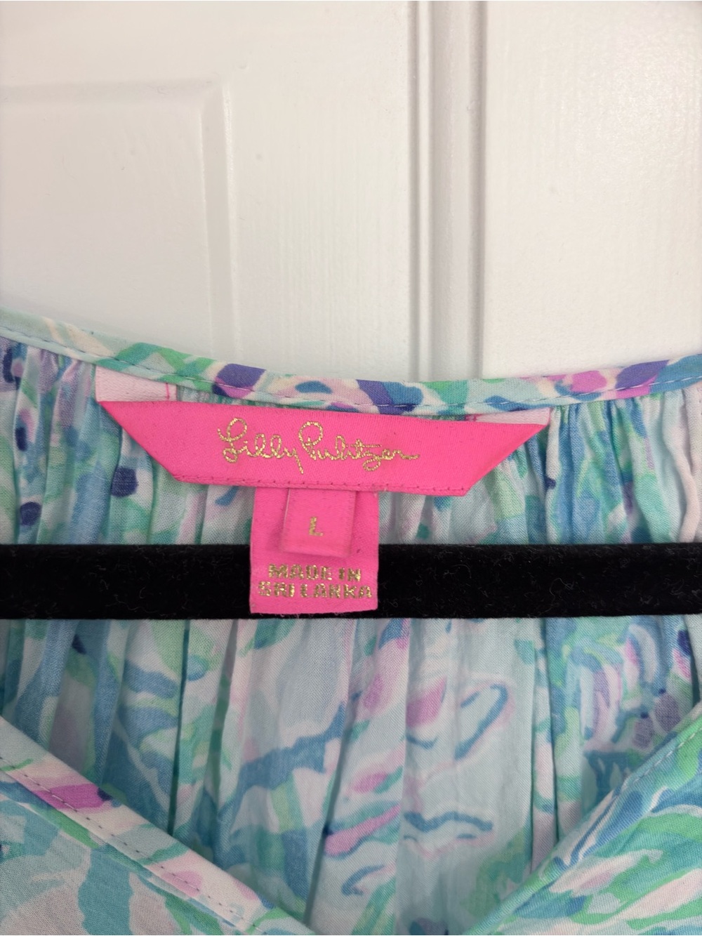 Lilly Pulitzer Aqua Multi Floral Tie-Front Tunic - Picture 2 of 2